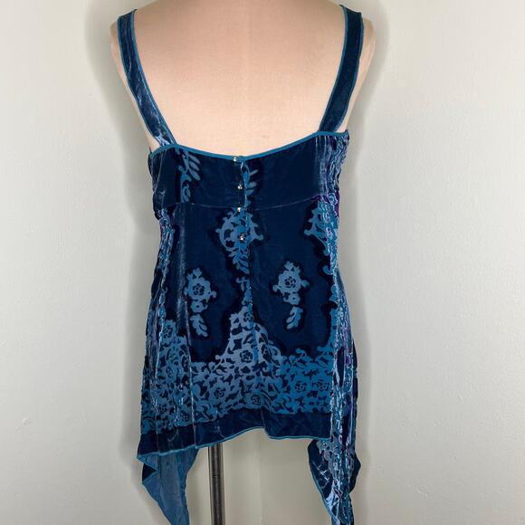 Y2K Victoria's Secret Very Sexy Babydoll Top Medium Women Silk Blue Velvet Fairy - Picture 3 of 9